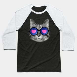 Cat with heart glasses Baseball T-Shirt